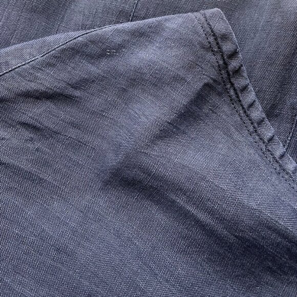 Genny 1980s Vintage Italian Navy Linen Double-Breasted Shift Dress Sz M L - Picture 7 of 7